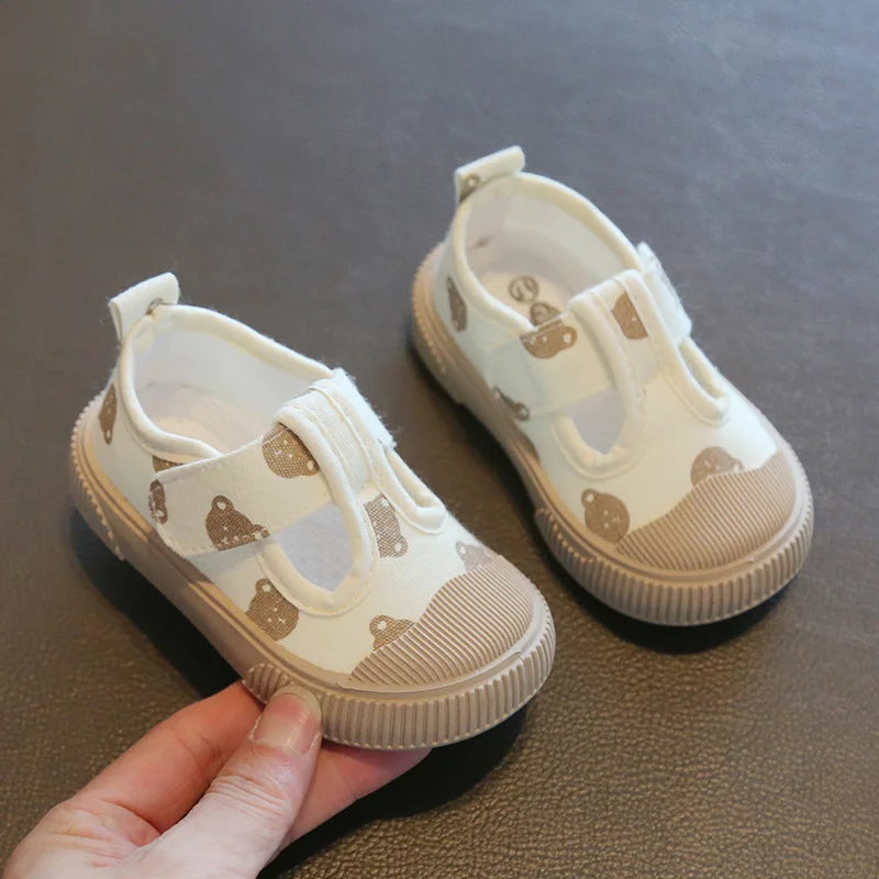 Children's Casual Canvas Sneakers – Spring/Autumn Outdoor Shoes with Animal Print Design for Toddlers and Young Kids (Boys & Girls)
