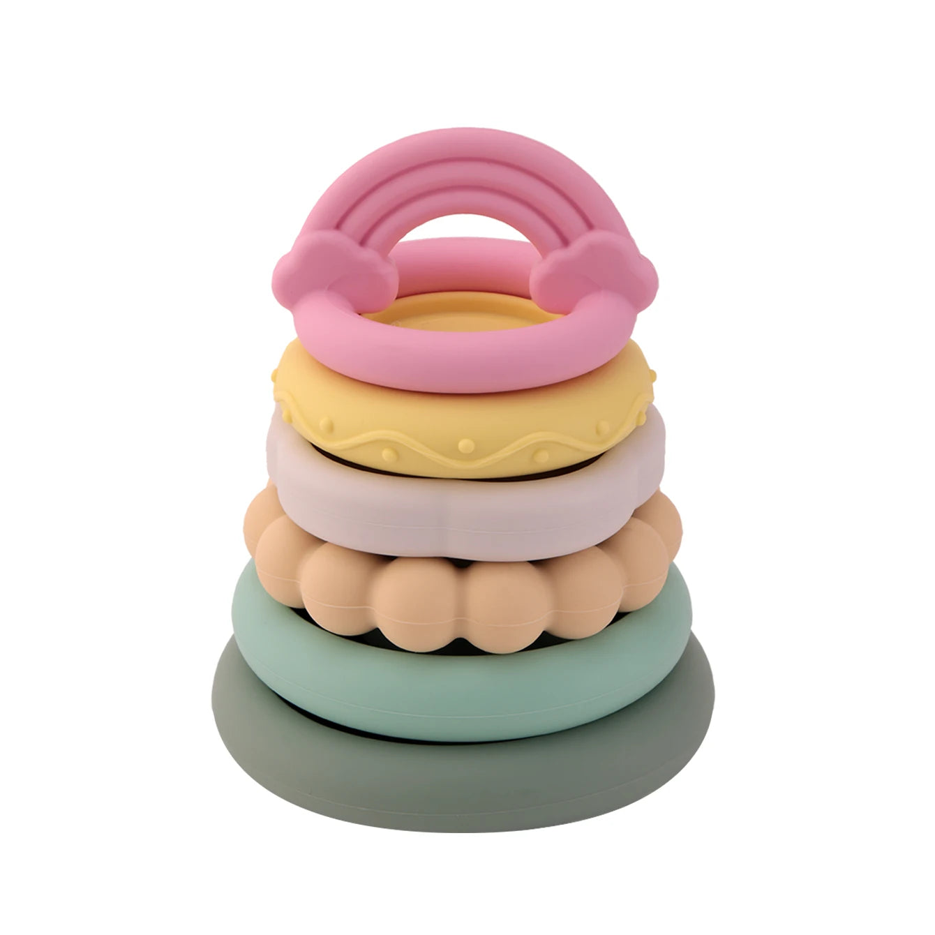 Color Kids 1Set Silicone Stacking Blocks Teether Toy BPA Free Soft Building Montessori Baby Toys 0-12M Safe Chewing Toy