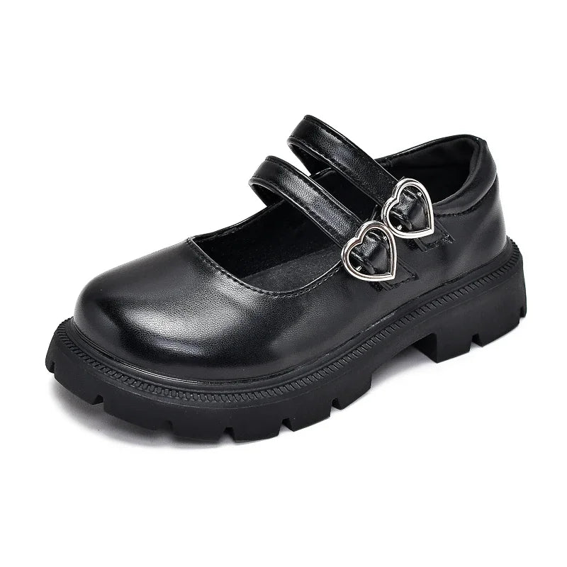 Girls' Leather Mary Jane Shoes – Glossy & Matte Dress Shoes for Parties, Weddings, and Performances – Princess Style for Big Kids