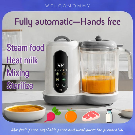 Multifunctional Baby Food Maker Automatic Baby Food Processor Steamer Food Mills Puree Blender Milk Warmer With Temp Display