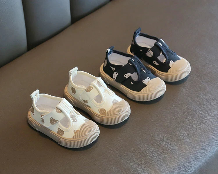 Children's Casual Canvas Sneakers – Spring/Autumn Outdoor Shoes with Animal Print Design for Toddlers and Young Kids (Boys & Girls)