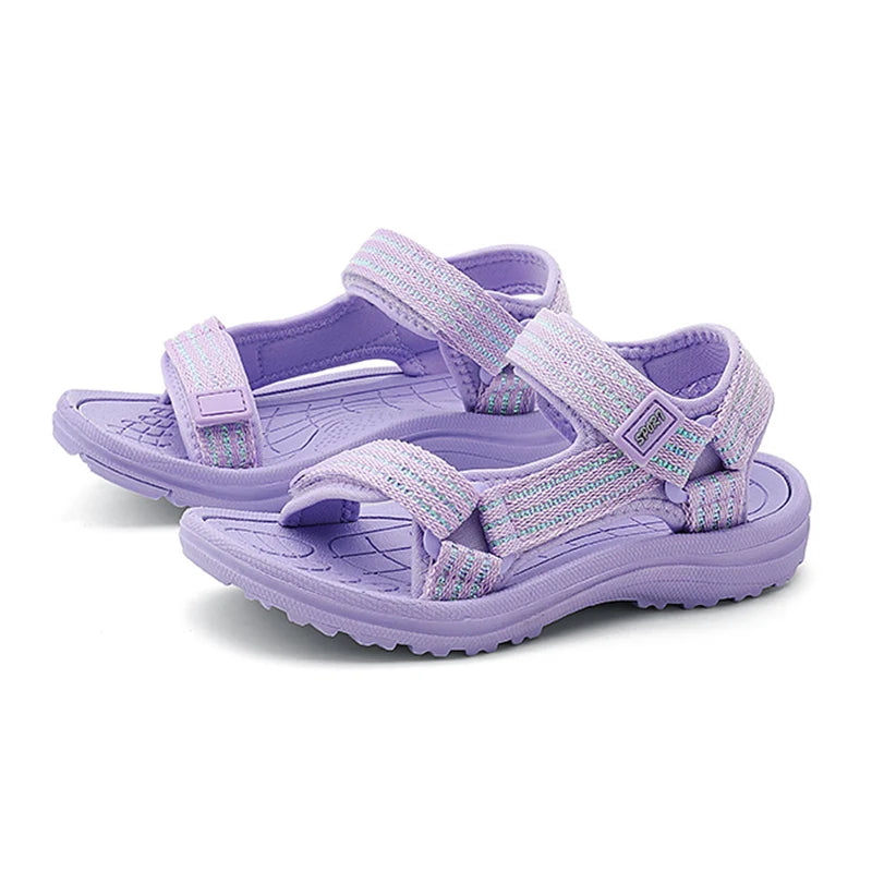 Cute Pink Kids' Girls Sport Sandals Open-Toe Non Slip Walking Shoes for Children Boys Outdoor Beach Sandals Summer Breathable