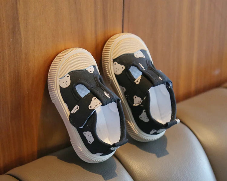 Children's Casual Canvas Sneakers – Spring/Autumn Outdoor Shoes with Animal Print Design for Toddlers and Young Kids (Boys & Girls)