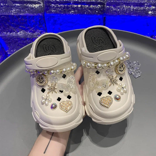 2025 Children Casual Slippers for Girls Summer New Fashion Korean Style Soft Bottom Non-slip Versatile Chic Princess Beach Shoes