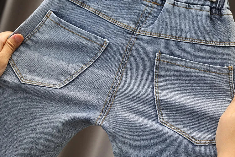 Spring Autumn Girls' Baby Clothes Elastic Band Jeans Pants for Girls' Clothes Baby's Birthday Jeans trousers