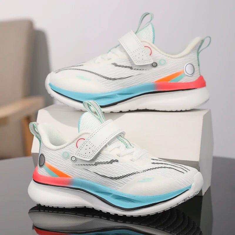 Children's professional badminton shoes Boys summer ultra light shock absorber student Velcro breathable sneakers