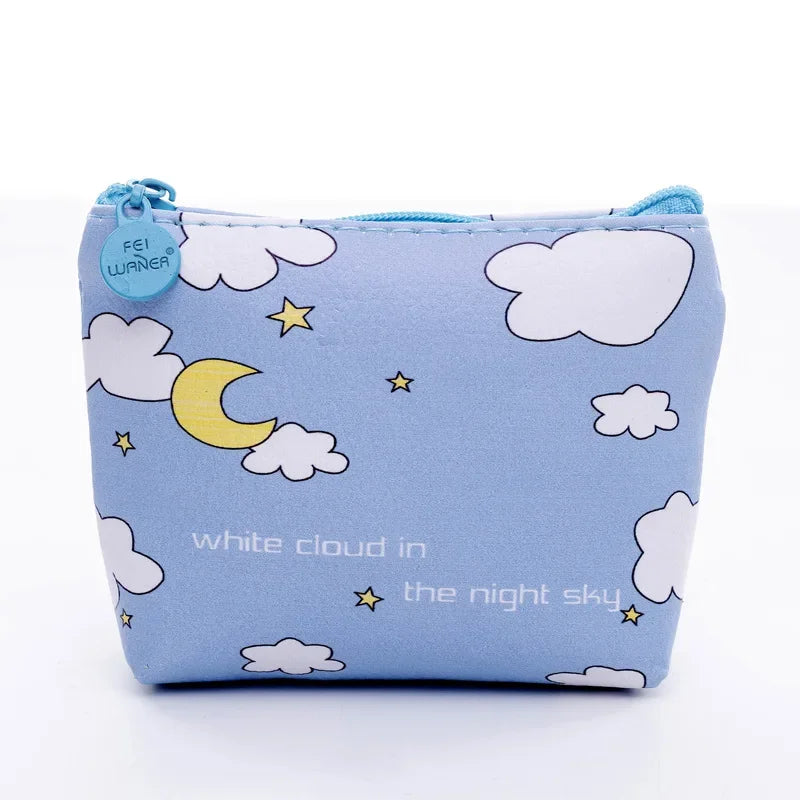 Women Canvas Coin Purse Card Key Mini Purses Pouch Girl Kids Children Cute Small Zipper Coin Purse Card Holder Wallet Bag Case