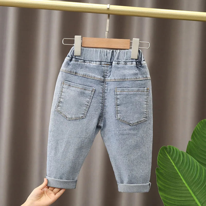 Spring Autumn Girls' Baby Clothes Elastic Band Jeans Pants for Girls' Clothes Baby's Birthday Jeans trousers