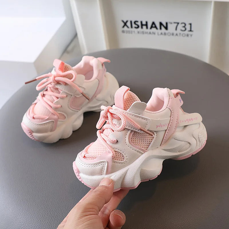 Spring/Autumn Breathable Mesh Sport Shoes – Non-Slip Sneakers for Boys and Girls, Ideal for Students