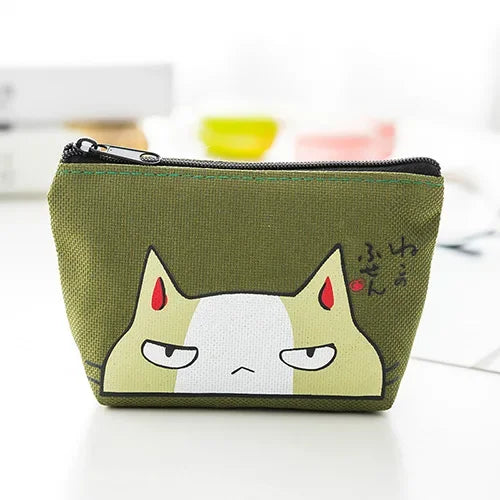 Women Canvas Coin Purse Card Key Mini Purses Pouch Girl Kids Children Cute Small Zipper Coin Purse Card Holder Wallet Bag Case