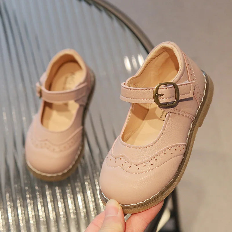 2024 Spring Autumn Kids Soft Leather Shoes For Girl School Party Buckle Strap Girls Shoes