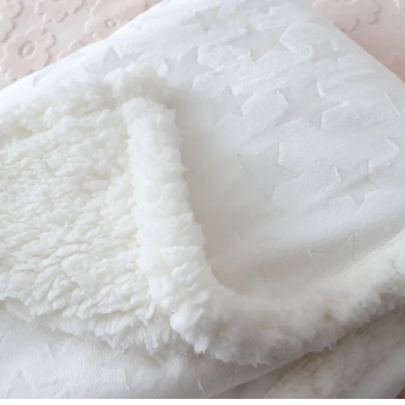 Baby Blankets New Thicken Double Layer Coral Fleece Infant Swaddle Bebe Envelope Wrap Owl Printed Newborn Baby Bedding Blanket