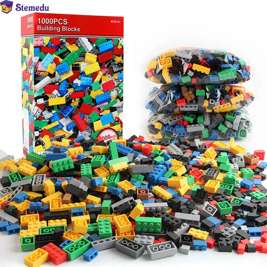 1000pcs/500pcs Building Blocks Bulk Lot Pack Sorted By Color Bricks Block Plate Toys Small Particles Bulk Compatible Legoeds