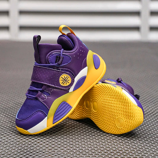 Student non-slip springback sports shoes 2024 new children's shoes double mesh breathable training basketball shoes