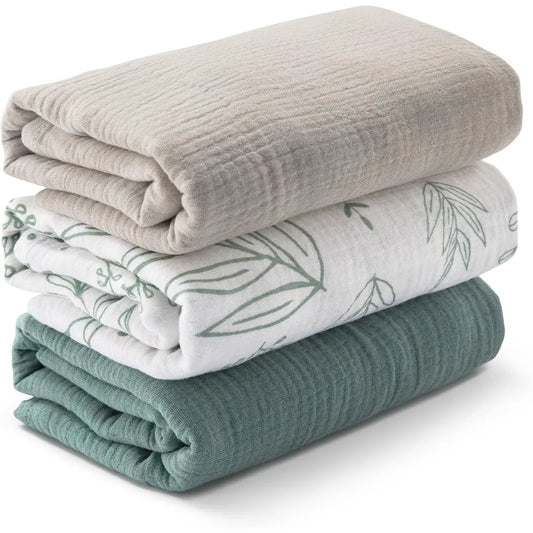 Muslin Waddle Blankets for Newborn Breathable Soft Receiving Blanket Swaddle Wrap Burping Clothes Essentials Infant Shower Items