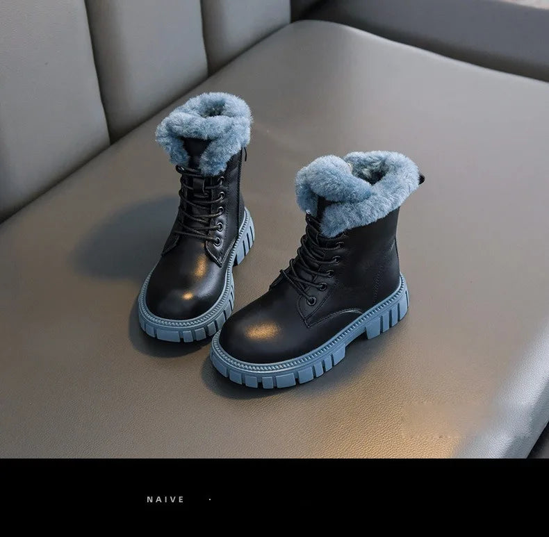 Winter Kids' Snow Boots – Thick Warm Faux Fur Boots for Boys and Girls, Soft-Soled, Anti-Slip Fashion Footwear for Babies and Children