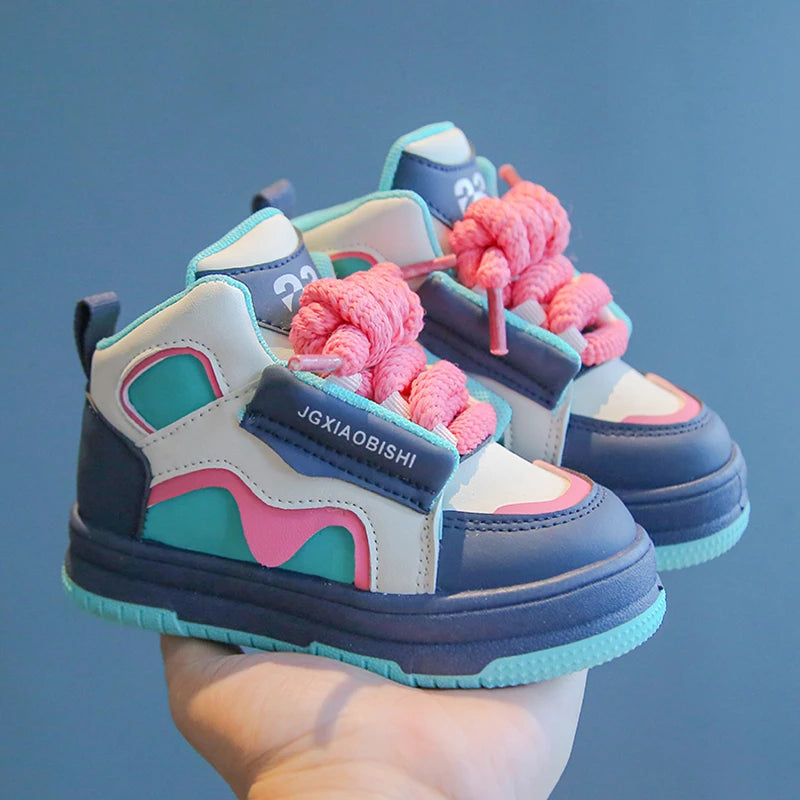 Children's High-Top Sneakers – Spring/Autumn Casual Trendy Sports Shoes for Boys and Girls, Fashion Dopamine-Inspired Design