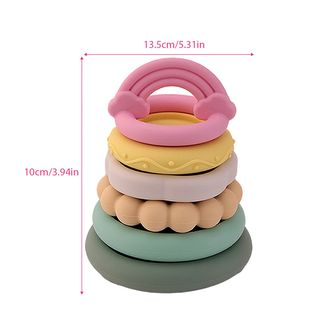 Color Kids 1Set Silicone Stacking Blocks Teether Toy BPA Free Soft Building Montessori Baby Toys 0-12M Safe Chewing Toy