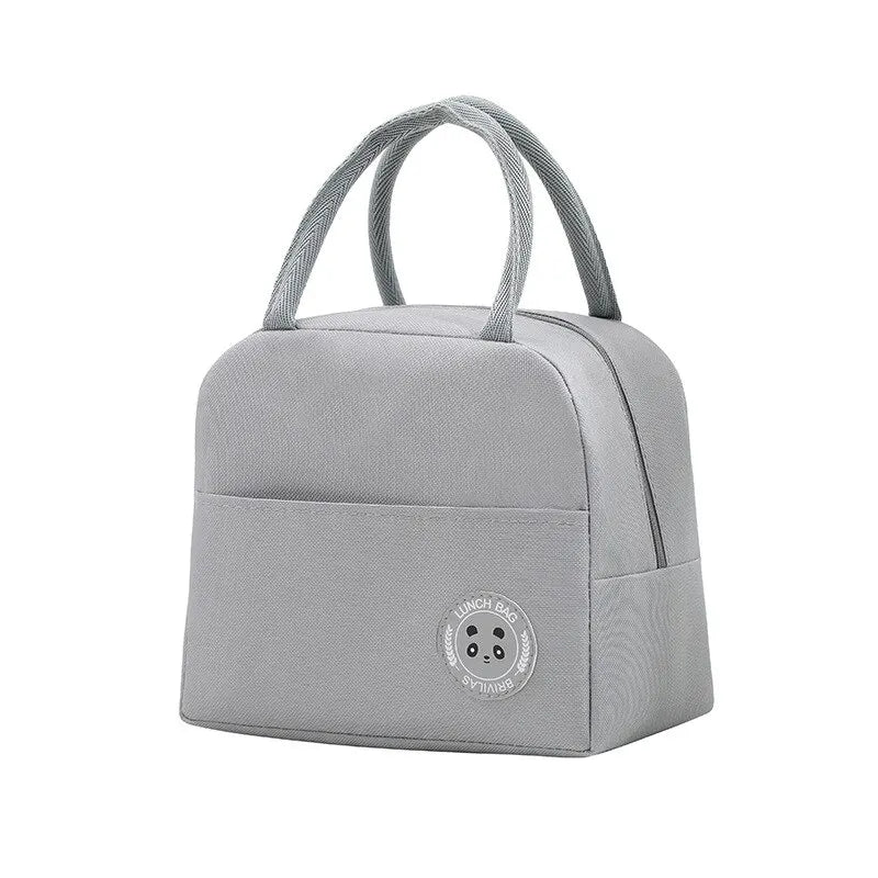 Children's Lunch Bags Solid Color Thermal Insulation Large Capacity Outdoor Portable Picnic Food Storage Bag Kids Lunch Box Bag