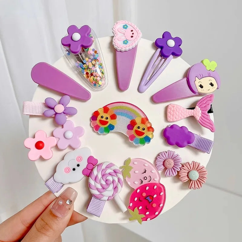 Children's Clip Cute Girl Bb No Harm To Hair Broken Bangs Side Little Accessory Headwear Japanese and Korean Style Cute Gift