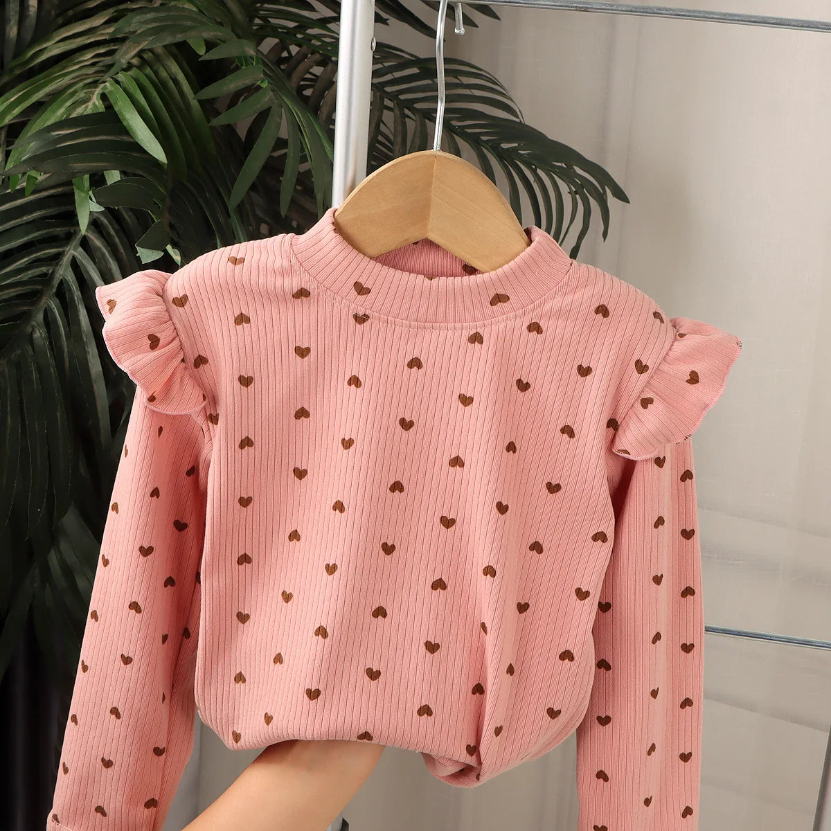 Kids Long Sleeved Undershirt Girls Cute Floral Dots T-shirt 2-10T Children Boys Sweet Tops Bottoming Shirt  t shirt for kids boy