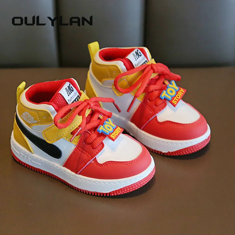 Kids Sports Shoes Spring Autumn Children's Board-shoe Boys Casual Sneakers High Top Non Slip Shoes Girls Soft Soled Baby Shoes
