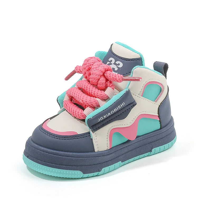 Children's High-Top Sneakers – Spring/Autumn Casual Trendy Sports Shoes for Boys and Girls, Fashion Dopamine-Inspired Design