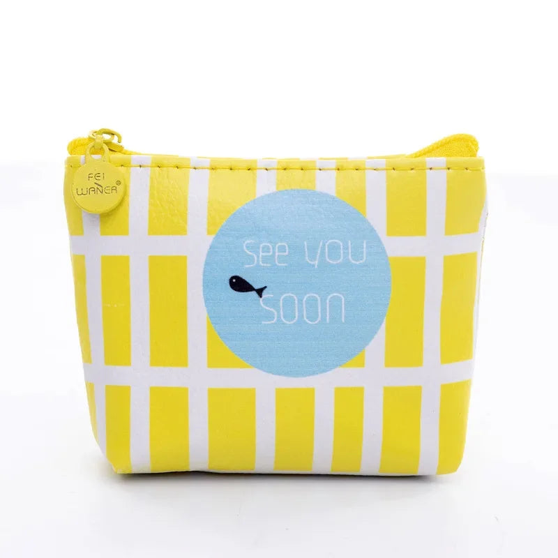 Women Canvas Coin Purse Card Key Mini Purses Pouch Girl Kids Children Cute Small Zipper Coin Purse Card Holder Wallet Bag Case