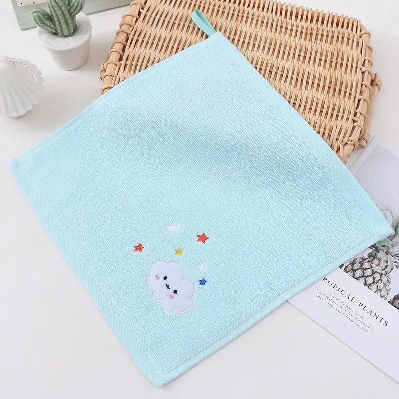 Baby Cotton Bath Towel Face Washcloth Cartoon Hand Wipe Soft Absorbent Children Towels Kids Newborn Bathing Handkerchief 25x25cm