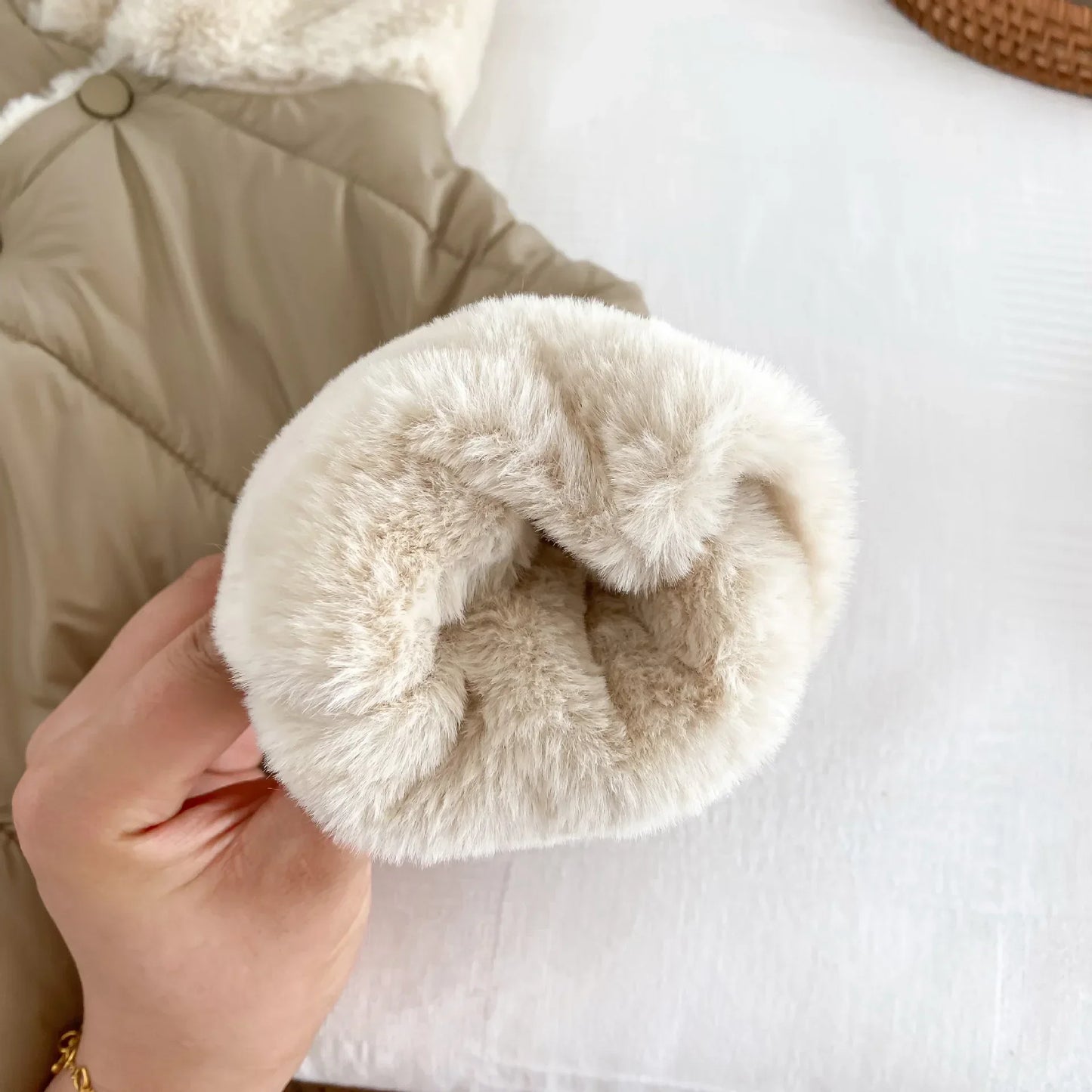 Cute Children's Winter Jacket Fur Lining, 0-5 Years Old, Girls Boys Hoodies Coats, Korean Style, Kids Baby Thick Warm Outwear