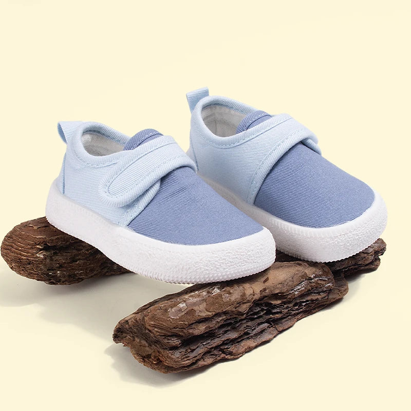 EDUBA 2025 Spring Kids Canvas Sneakers | Color Block Unisex Toddler Shoes, Soft Thick Sole, Eco-Friendly Breathable EW5S82