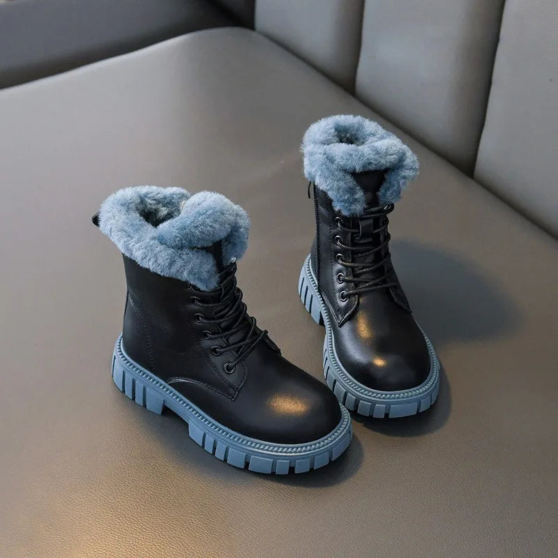 Winter Kids' Snow Boots – Thick Warm Faux Fur Boots for Boys and Girls, Soft-Soled, Anti-Slip Fashion Footwear for Babies and Children