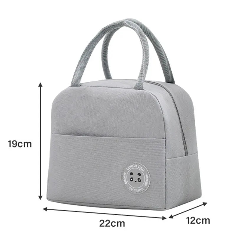 Children's Lunch Bags Solid Color Thermal Insulation Large Capacity Outdoor Portable Picnic Food Storage Bag Kids Lunch Box Bag
