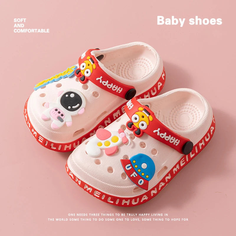 Baby & Toddler Slippers, Kids' Sandals for Ages 1-5 Fashionable Breathable Waterproof Hole-Pattern Infant Clogs
