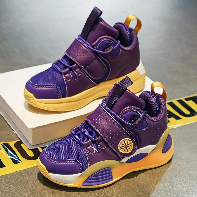 Student non-slip springback sports shoes 2024 new children's shoes double mesh breathable training basketball shoes