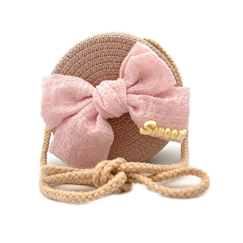 Children's Crossbody Shoulder Bag Lace-up Bow Coin Backpack For Baby Fashion Casual Shopping Mini Bag For Girls