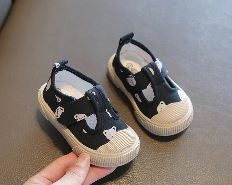 Children's Casual Canvas Sneakers – Spring/Autumn Outdoor Shoes with Animal Print Design for Toddlers and Young Kids (Boys & Girls)