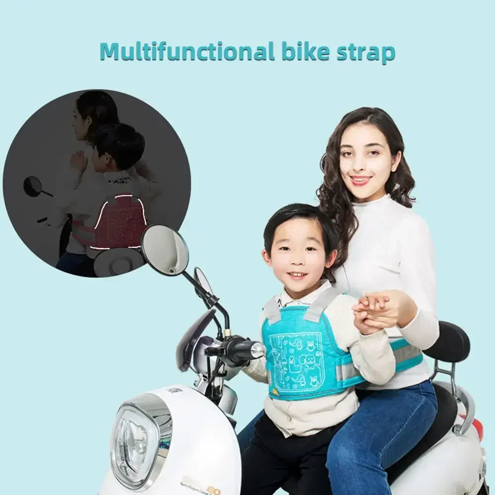 Cute Kids Motorcycle Seat Belt Universal Seat Safety Belts Adjustable Antidrop Protector Baby Electric Bike Baby Car Accessories
