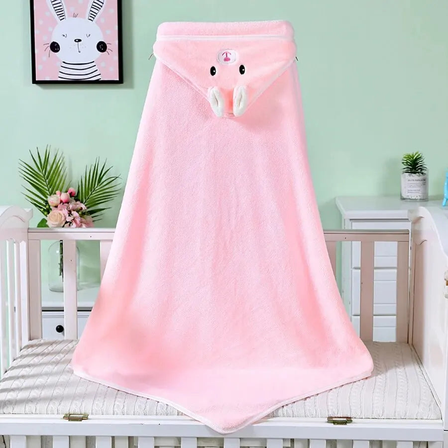 Cute Baby Bath Towel Soft Absorbent Towel Coral Fluff Blanket Newborn Swaddle Wrap Baby Blanket Suitable For Girls And Boys