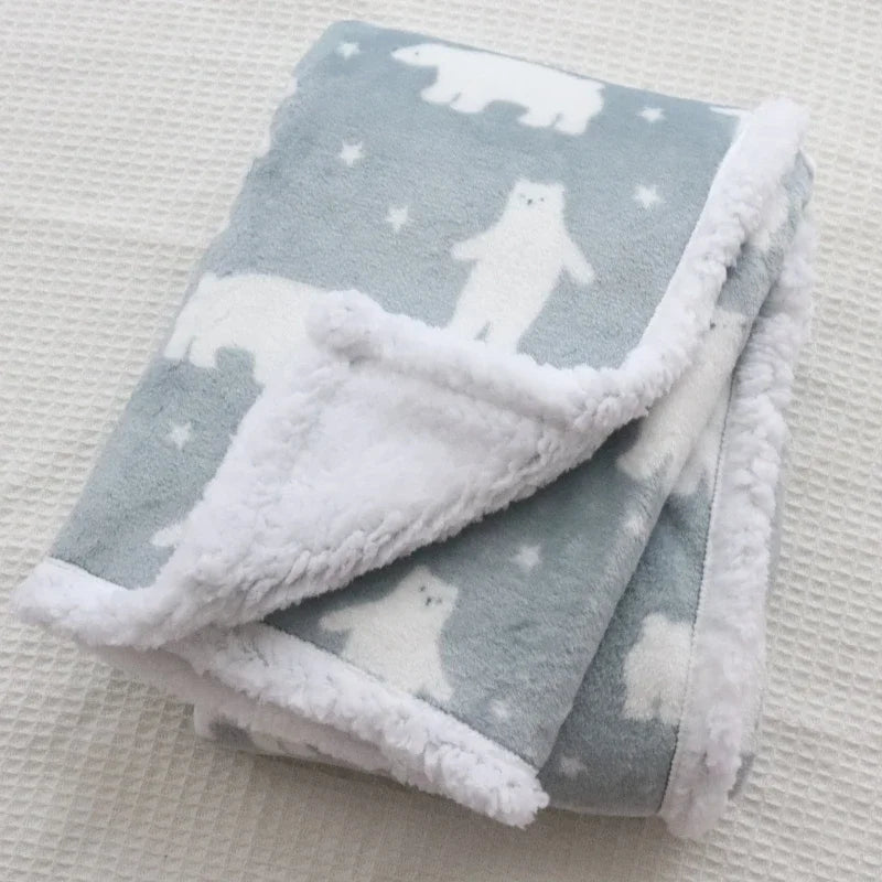 Baby Blankets New Thick Double Layer Soft Fleece Infant Swaddle Envelope Wrap For Newborn Baby Boys Girls Bedding Blanket Quilt