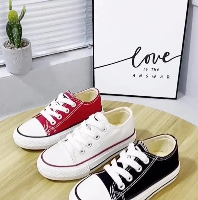 Children's Canvas Sneakers – Low-Top Casual Sports and Running Shoes for Boys and Girls, Ideal for School and Everyday Wear
