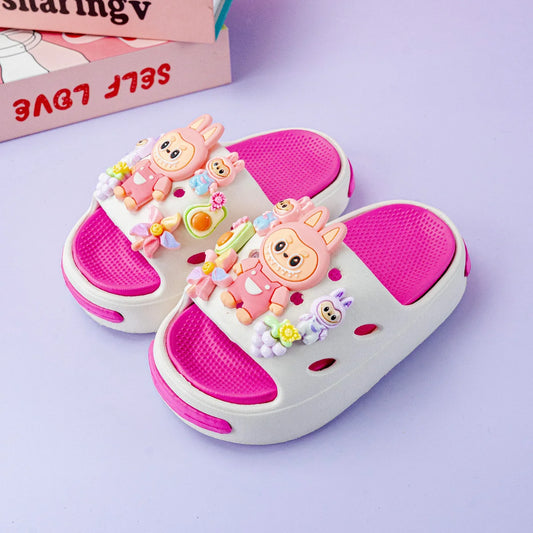 New Popular Cartoon Pink Versatile Eva Slippers for Boys and Girls, Fashionable Double Soft-Soled Non-Slip Sandals 831