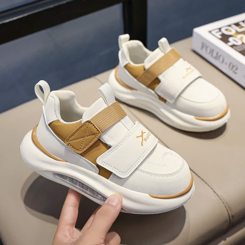 Kids Sneakers For Boys Girls Casual Shoes Leather Waterproof Non-slip Running Shoes Sport Shoes Toddler Children Sneakers 26-37