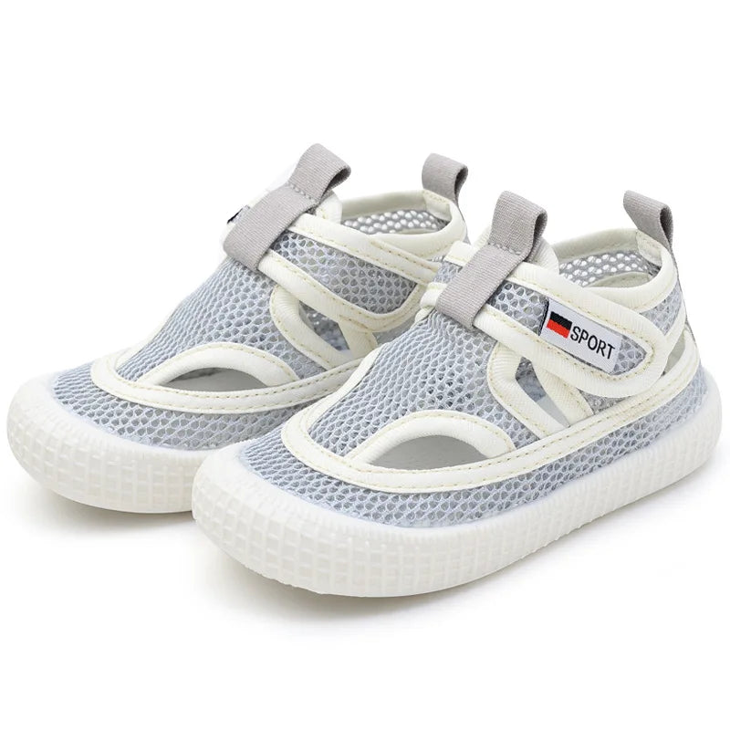 Kids Sandals Children Summer Shoes Boys Girls Half Sandals Cut-outs Hollow Fashion Toe-capped Candy Color Soft Breathable 21-30