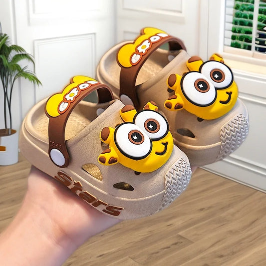 2025 Children's Slippers Summer Girls' Baby Indoor Soft Bottom Anti slip Cartoon Cute Cool Slippers Boys' Beach Hole Shoes