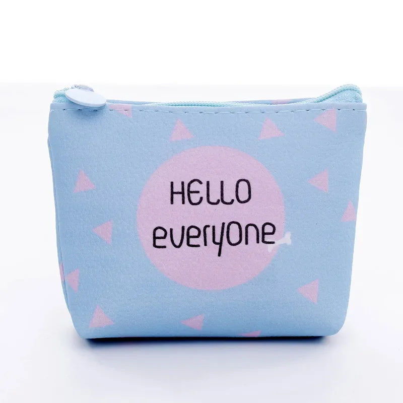 Women Canvas Coin Purse Card Key Mini Purses Pouch Girl Kids Children Cute Small Zipper Coin Purse Card Holder Wallet Bag Case