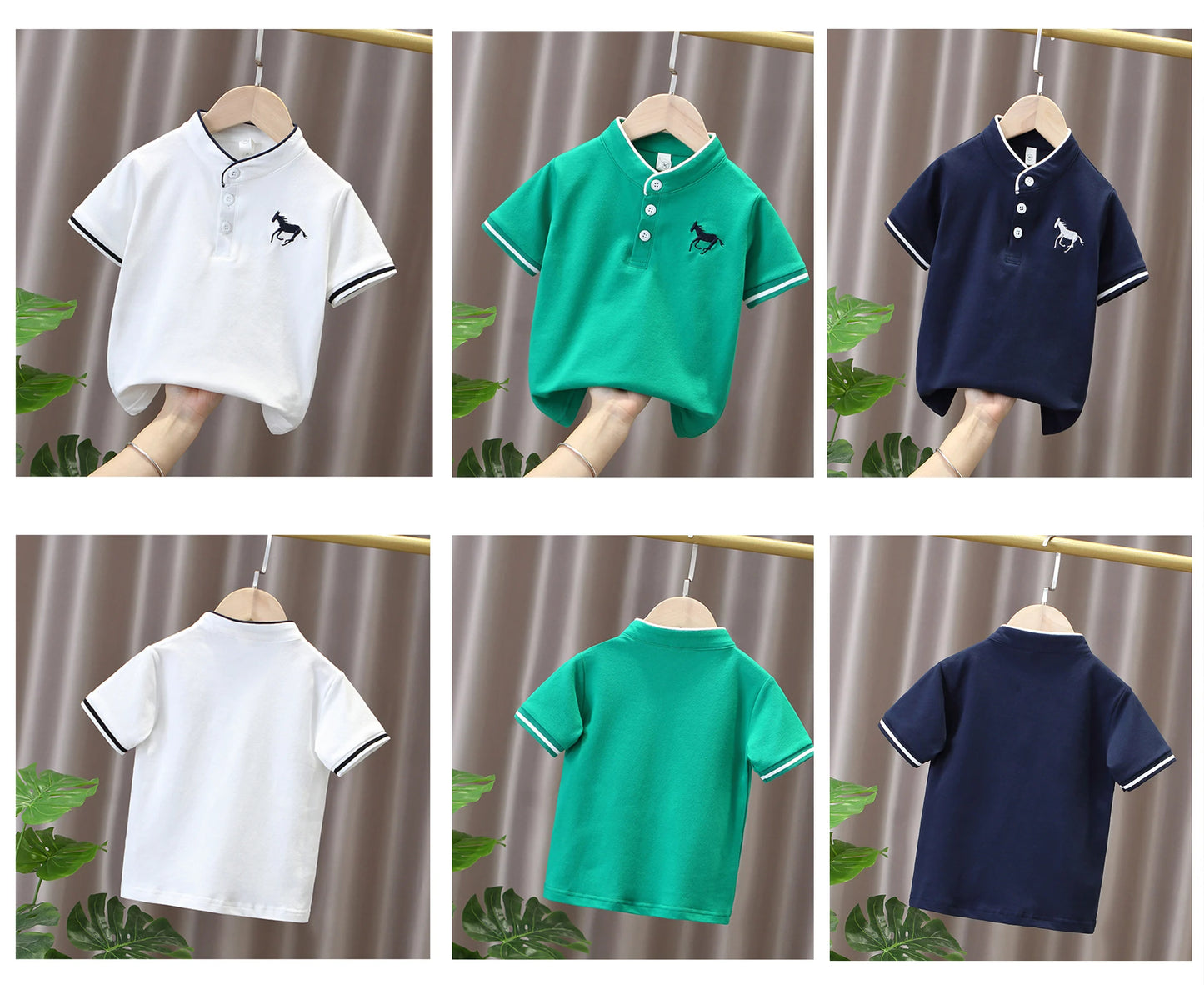 Children's & boys summer short sleeved cotton Polo Shirts T-shirt for preschool boys school outdoor top for children's clothing