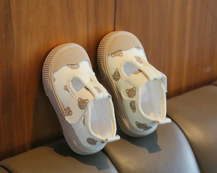 Children's Casual Canvas Sneakers – Spring/Autumn Outdoor Shoes with Animal Print Design for Toddlers and Young Kids (Boys & Girls)