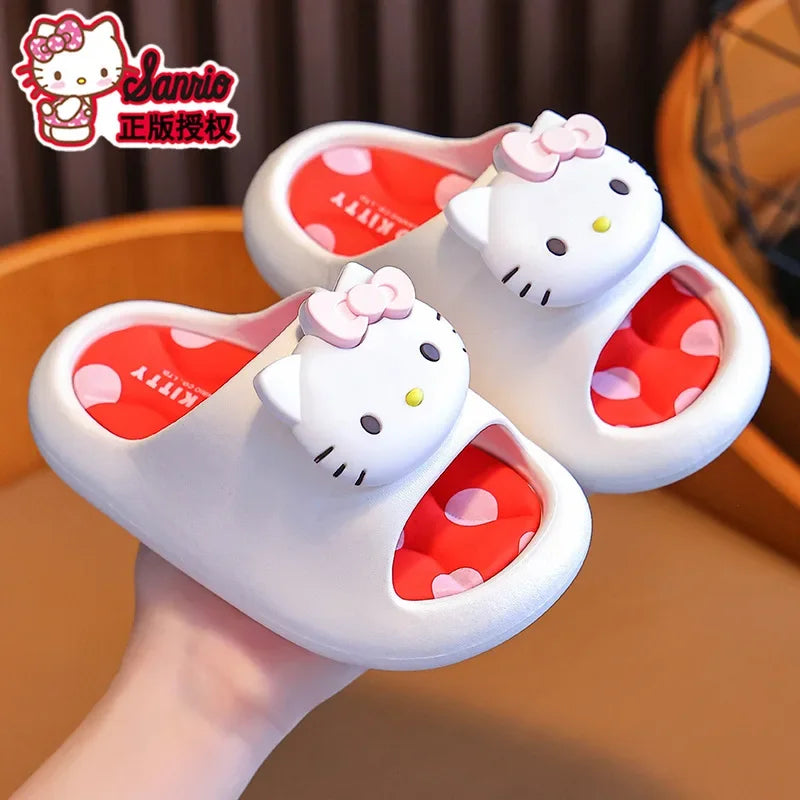 Sanliou Summer Children's Cool Slippers for Girls 2025 New Kuromi Anti slip Middle and Small Children's Baby Bathing Cool Drag