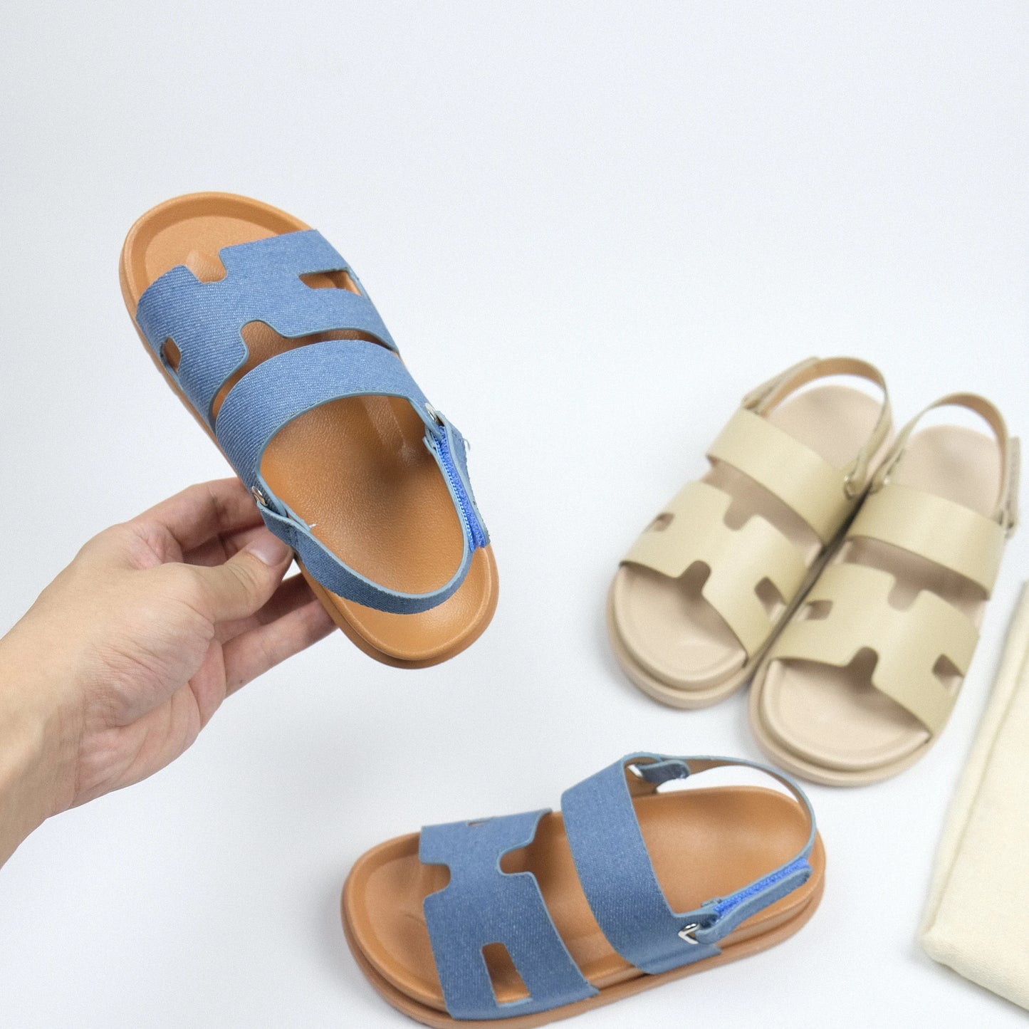Kids Sandals For Girls Summer Casual Sandals Children Beach Shoes Open Toes Flat Non-slip Velcro Straps